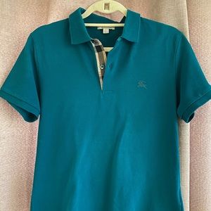 Burberry Brit Pique Cotton Check Trimmed Polo S